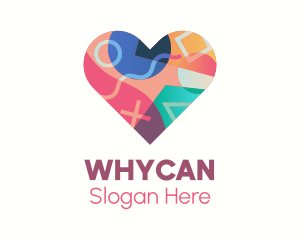 Love - Colorful Pop Heart logo design