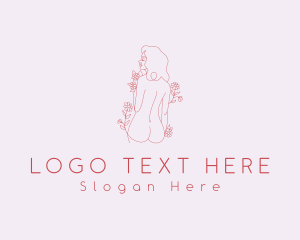 Nude - Floral Garden Woman Body logo design