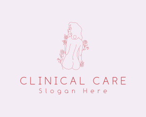 Floral Garden Woman Body logo design