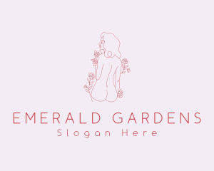 Floral Garden Woman Body logo design