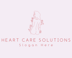 Floral Garden Woman Body logo design