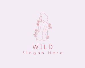 Nude - Floral Garden Woman Body logo design