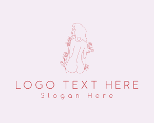 Skin Care - Floral Garden Woman Body logo design