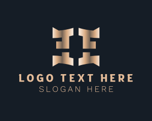Commerce - Luxury Metallic Business Letter E logo design