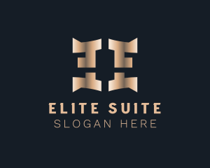 Luxury Metallic Business Letter E logo design