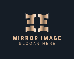 Reflection - Luxury Metallic Business Letter E logo design