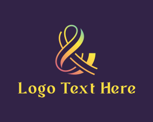 Ligature - Gradient Ampersand Typography logo design