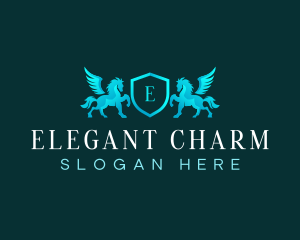 Elegant Pegasus Crest logo design