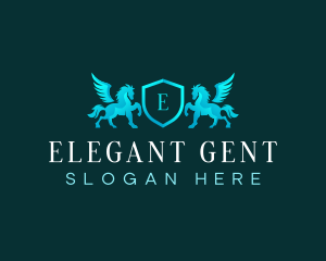 Elegant Pegasus Crest logo design