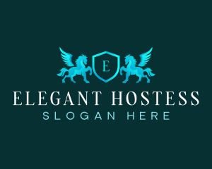 Elegant Pegasus Crest logo design