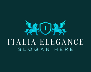 Elegant Pegasus Crest logo design