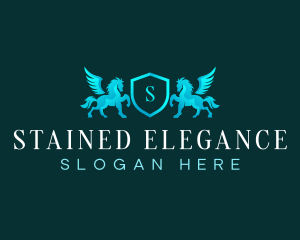 Elegant Pegasus Crest logo design