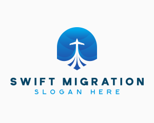 Migration - International Travel Airline logo design