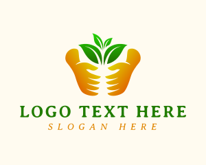 Farmer - Hand Gloves Plant logo design