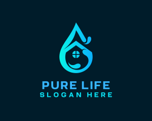 Alkaline - Water House Splash logo design