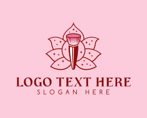 Vlogger - Lotus Flower Brush logo design