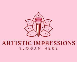 Lotus Flower Brush logo design