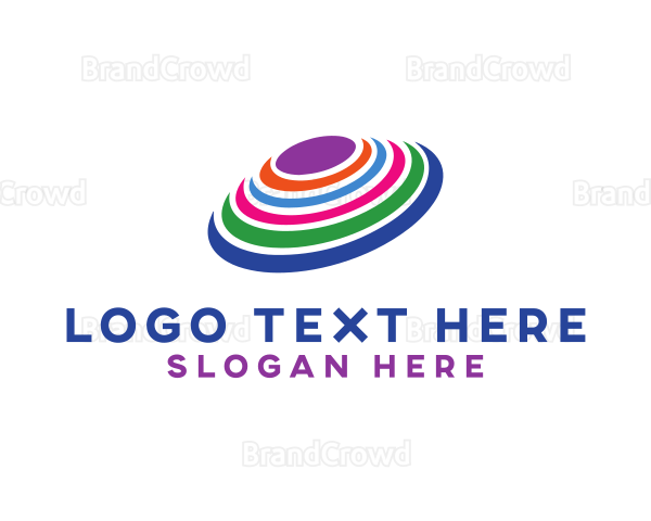 Colorful UFO Spaceship Logo