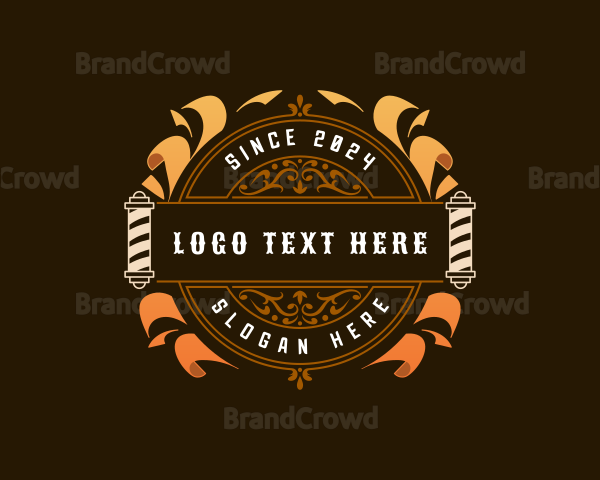 Elegant Barbershop Grooming Logo