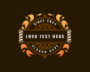 Elegant Barbershop Grooming Logo