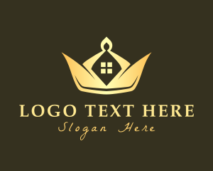 High End - Elegant Crown House logo design