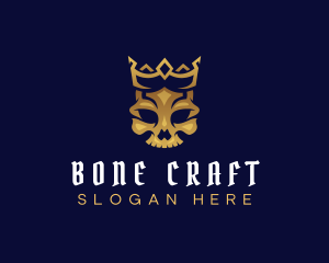 Skeletal - Royal Skull Crown logo design