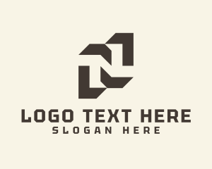 Geometric Business Letter N logo design