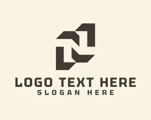 Geometric Business Letter N Logo