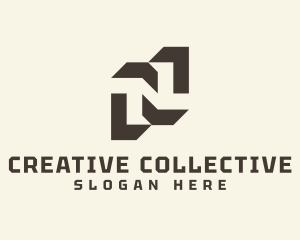 Geometric Business Letter N logo design