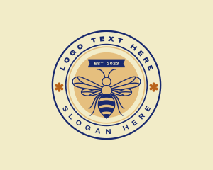 Bee - Honey Flower Apiary logo design