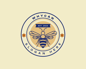 Bee - Honey Flower Apiary logo design