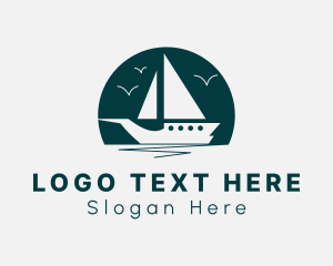 Catamaran - Sea Sailing Boat logo design