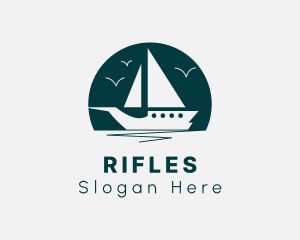 Sea Sailing Boat Logo