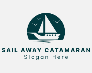 Catamaran - Sea Sailing Boat logo design