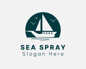 Sea Sailing Boat logo design