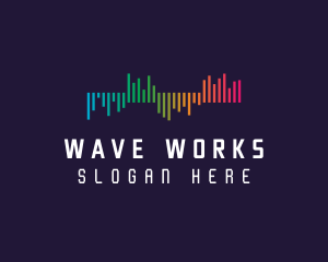 Gradient Sound Waves logo design