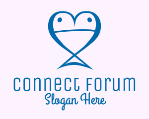 Forum - Blue Fish Heart logo design