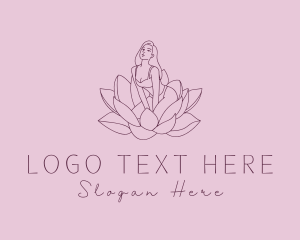 Self Care - Lotus Flower Sexy Lady logo design