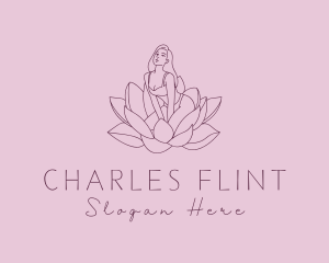 Floral - Lotus Flower Sexy Lady logo design