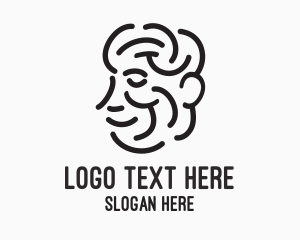 Stroke - Man Smiling Line Art logo design