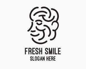 Man Smiling Line Art logo design