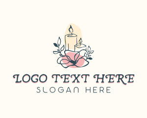 Scented Candle - Floral Candle Decoration logo design