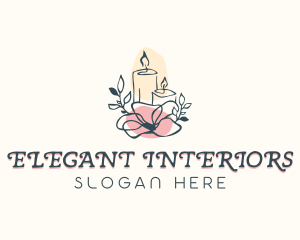 Floral Candle Decoration logo design