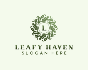 Organic Herbal Leaves logo design