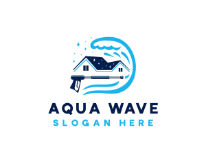 Pressure Wash House Wave logo design