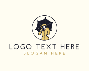 Coat - Lady Umbrella Raincoat logo design