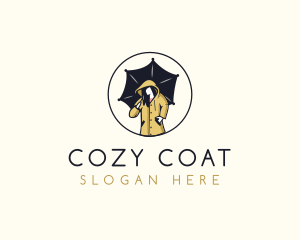 Coat - Lady Umbrella Raincoat logo design