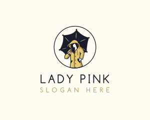 Lady Umbrella Raincoat logo design