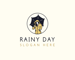 Lady Umbrella Raincoat logo design