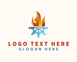 Refrigeration - Flame Snowflake Energy logo design